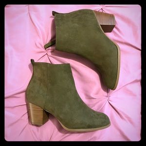 Olive green booties
